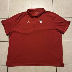 Air Jordan Oklahoma Sooners Men's 3XL Crimson Short Sleeve Polo Shirt